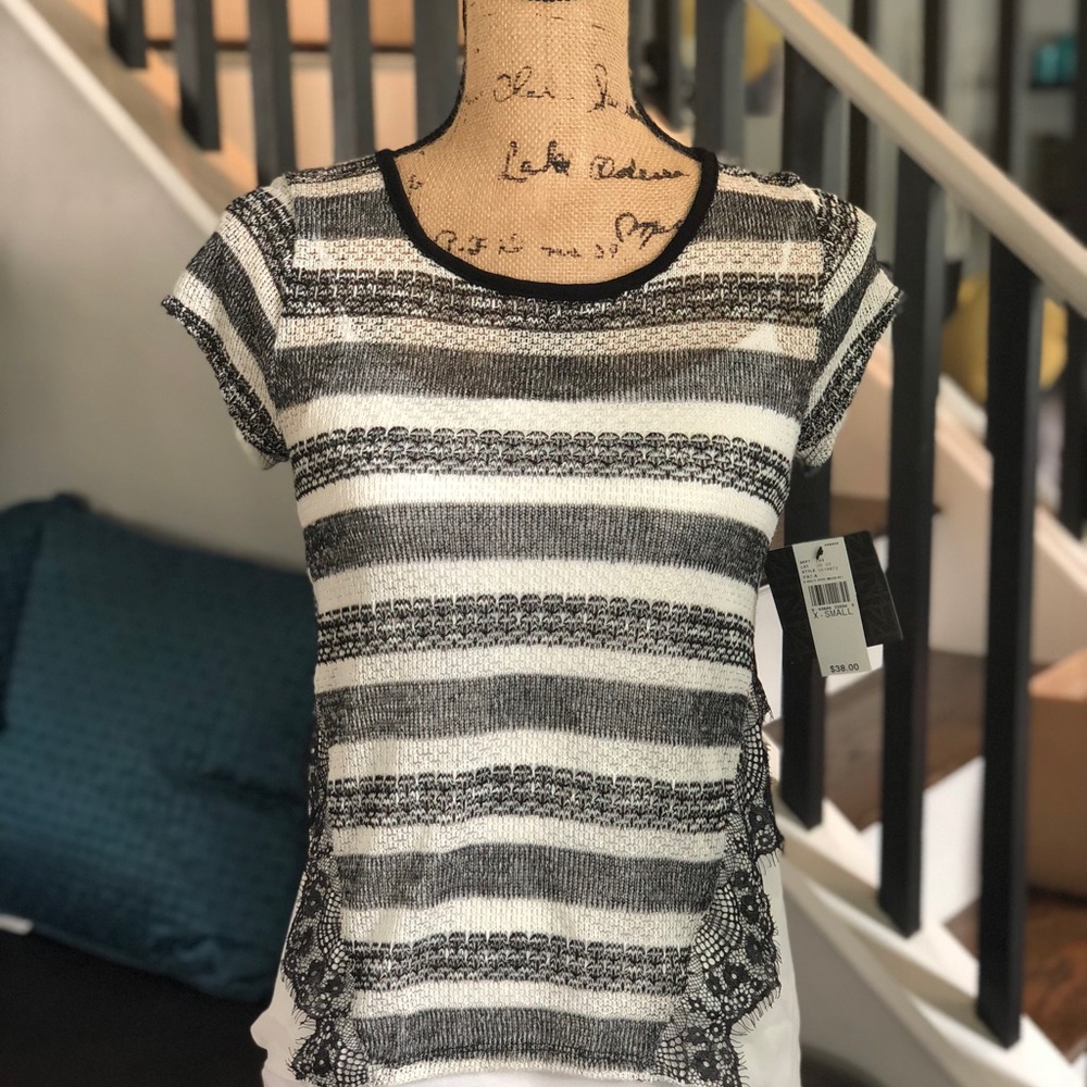 NWT! Stripe sweater knit blouse
